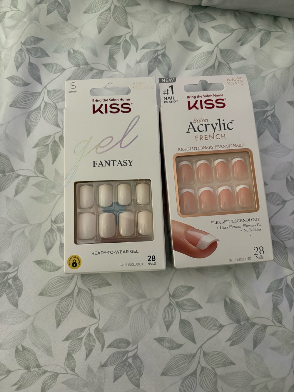 KISS Gel Fantasy & Salon Acrylic French Press-On Nails - White & Nude